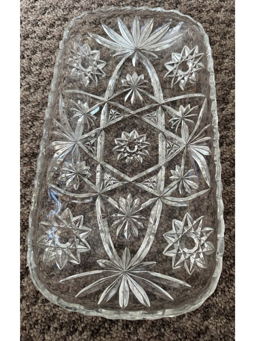 Anchor Hocking Early American Prescut Hostess Tray 12” x 6½"